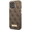 Guess GUHMP14LU4GPRW iPhone 14 Pro 6,1 brązowy/brown hard case 4G Logo Plate MagSafe